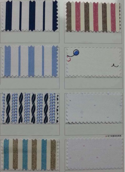 SX- YAXG 深藍粗條20*20/128/56 藍點花T65/C35 21*21/100*52 耐漂白水 耐氯漂 制服 Anti bleaching bleaching resistant 45度照